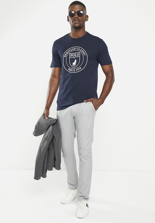 POLO - Mens short sleeve heritage logo tee - navy 
