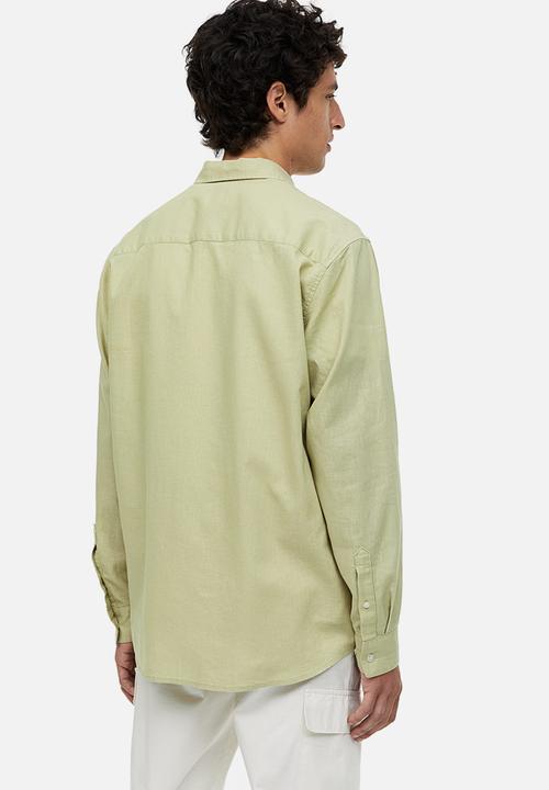 H&M - Regular fit linen-blend shirt - light green