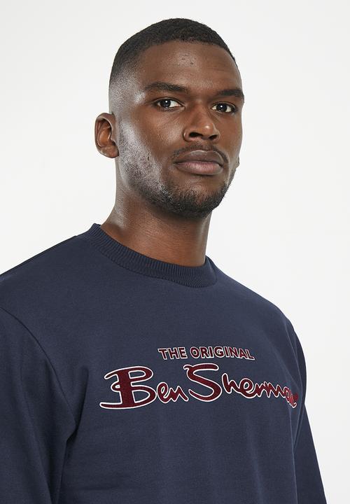 Ben Sherman - Signature flock crew sweater - navy