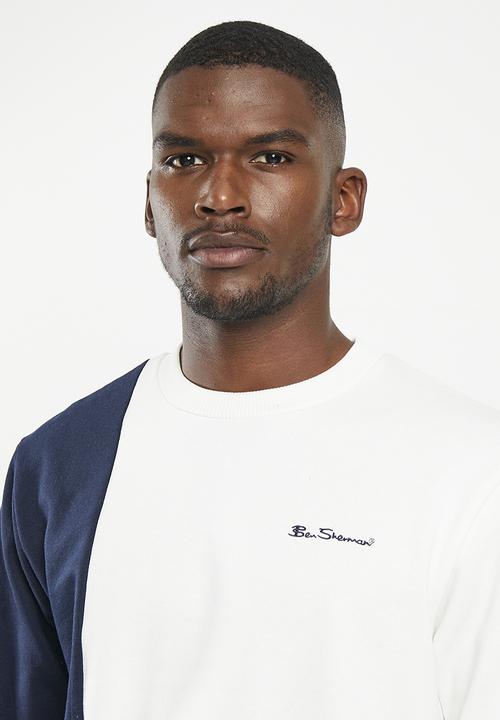 Ben Sherman - Col block crew sweater - ivory