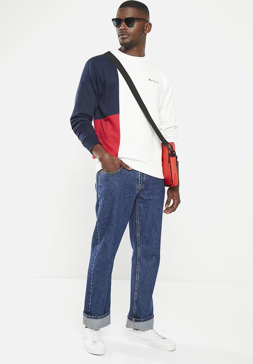 Ben Sherman - Col block crew sweater - ivory