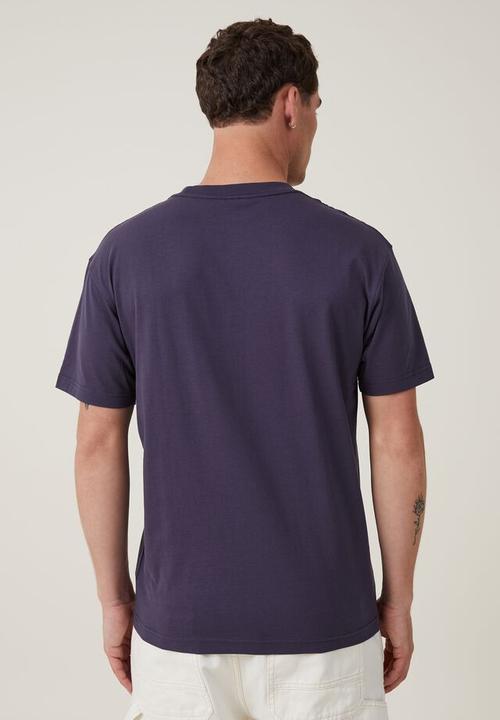 Cotton On - Loose fit art t-shirt - true navy/liquid visions