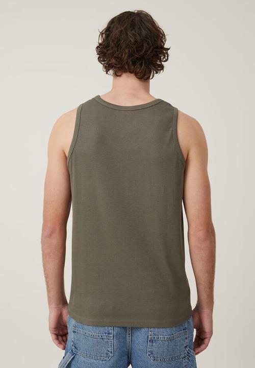 Cotton On - Loose fit rib tank - military