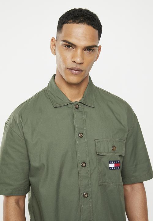 Tommy Hilfiger - Classic solid short sleeve overshirt - avalon green