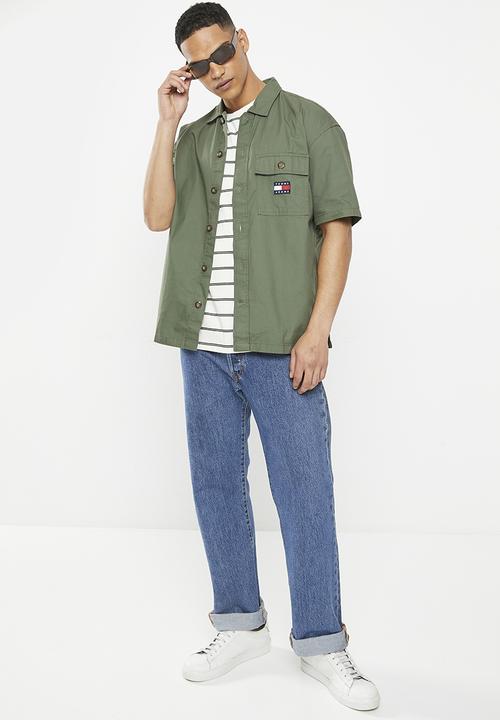 Tommy Hilfiger - Classic solid short sleeve overshirt - avalon green