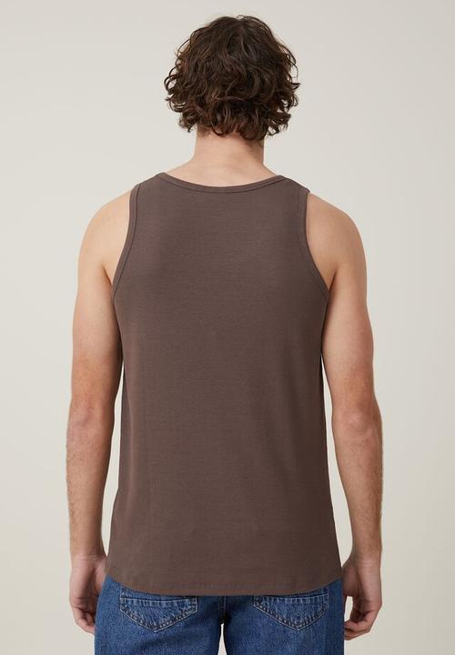 Cotton On - Loose fit rib tank - washed chocolate