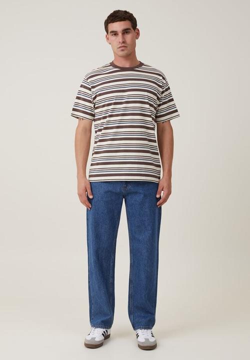 Cotton On - Loose fit stripe t-shirt - creampuff triple stripe