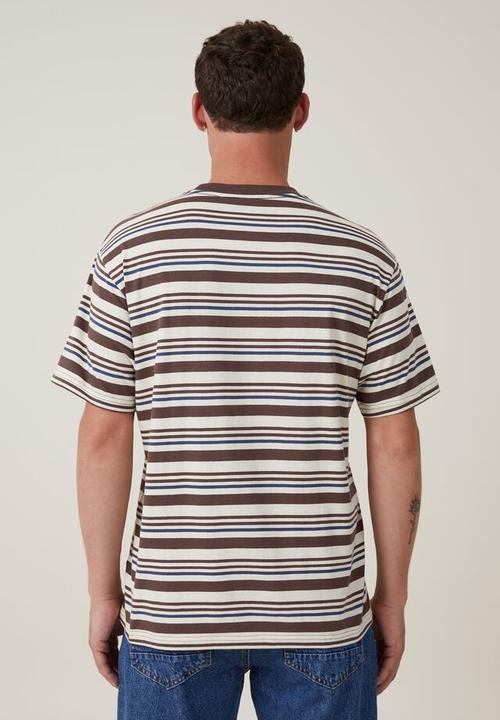 Cotton On - Loose fit stripe t-shirt - creampuff triple stripe