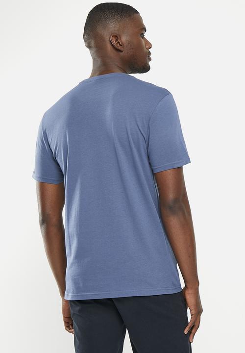 POLO - Mens short sleeve stripe print tee - blue