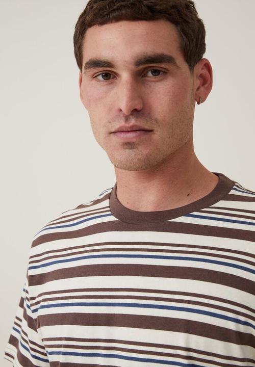 Cotton On - Loose fit stripe t-shirt - creampuff triple stripe