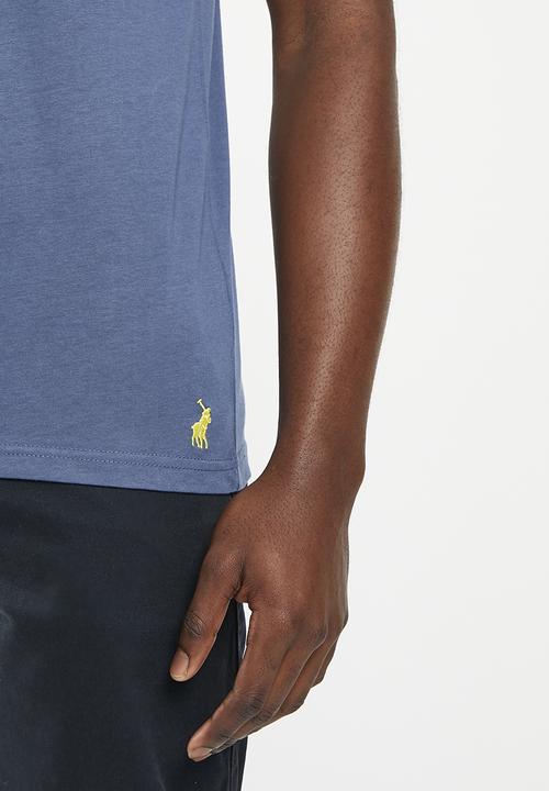 POLO - Mens short sleeve stripe print tee - blue