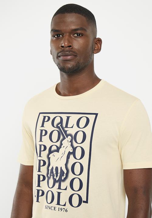 POLO - Mens short sleeve box logo tee - yellow 
