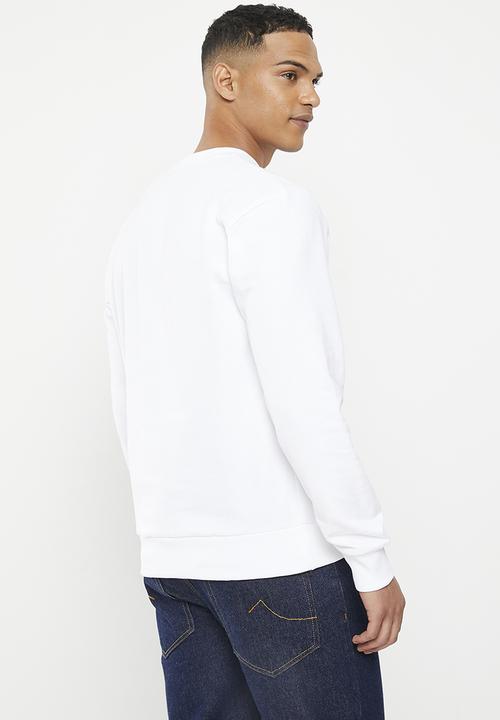 Ben Sherman - Signature flock crew sweater - white