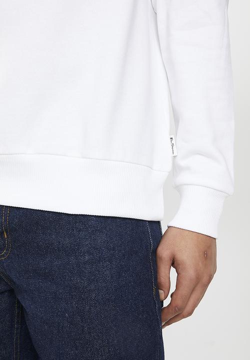 Ben Sherman - Signature flock crew sweater - white