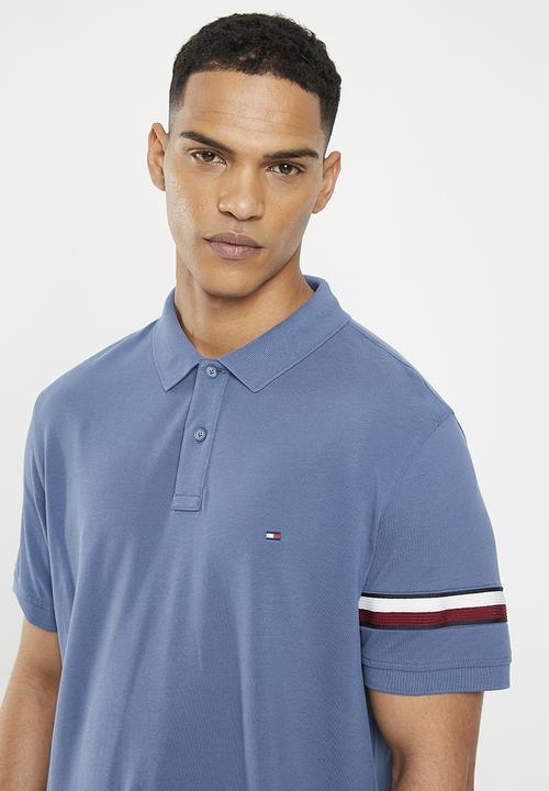 Tommy Hilfiger - Global stp placement reg polo - mid-blue