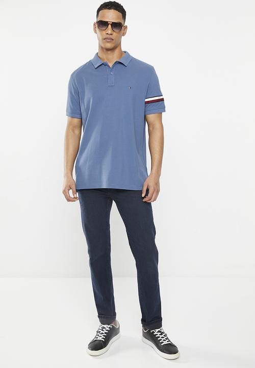 Tommy Hilfiger - Global stp placement reg polo - mid-blue