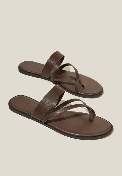 Cotton On - Anglesea toe post slide - choc pebbled