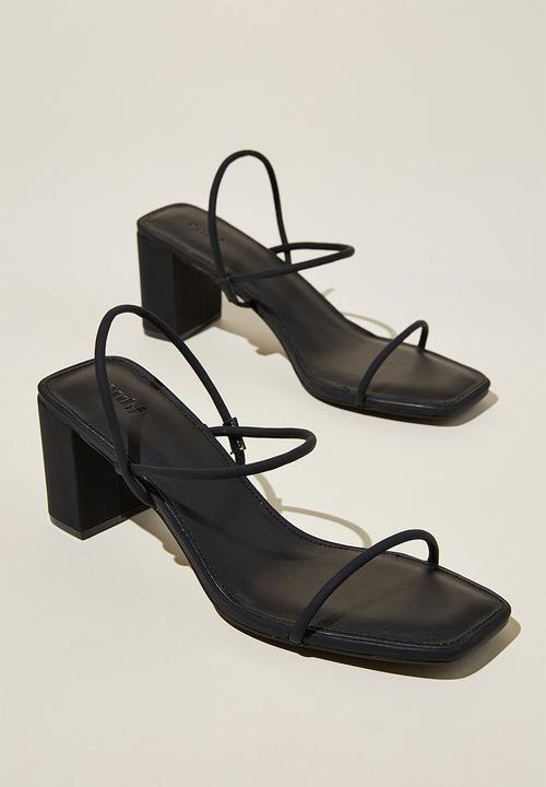 Cotton On - Billy tubular slingback block heel - black