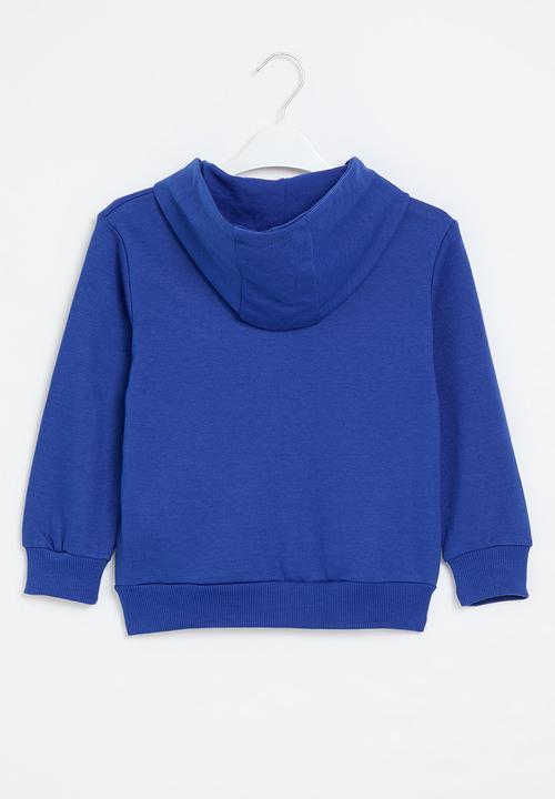 MINOTI - Boys royal basic emb fleece zip thru - blue