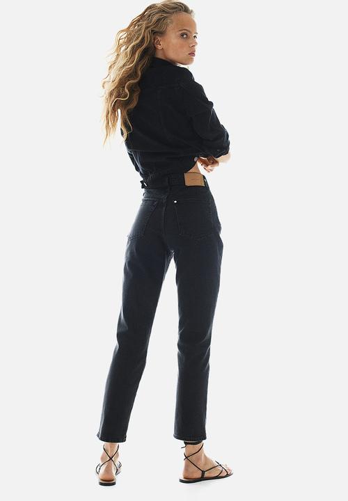 H&M - Vintage mom fit ultra high ankle jeans - black