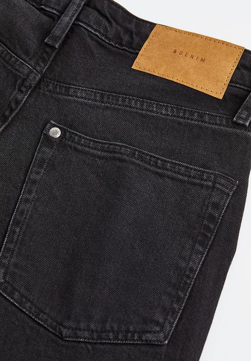 H&M - Vintage mom fit ultra high ankle jeans - black