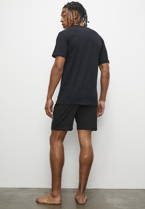 STYLE REPUBLIC - Graphic sleep s/s tee & short set  - black