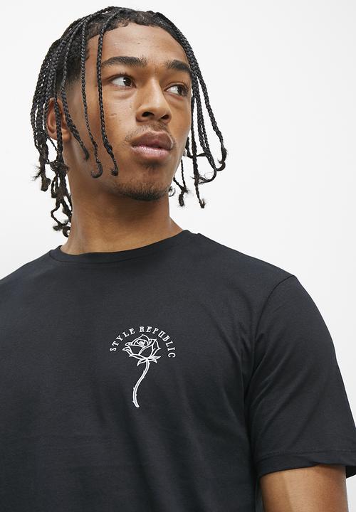 STYLE REPUBLIC - Graphic sleep s/s tee & short set  - black
