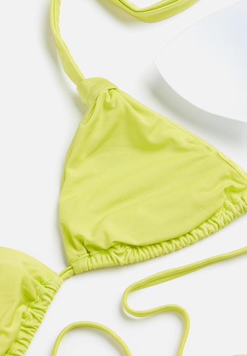 H&M - Padded triangle bikini top - lime green