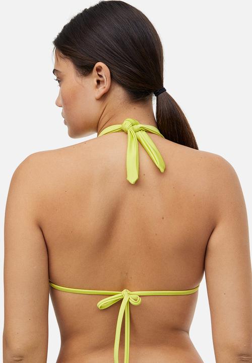 H&M - Padded triangle bikini top - lime green
