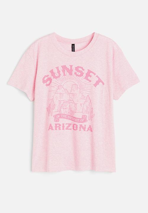 H&M - T-shirt - - light pink marl & arizona