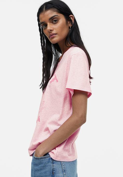 H&M - T-shirt - - light pink marl & arizona