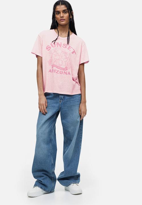 H&M - T-shirt - - light pink marl & arizona