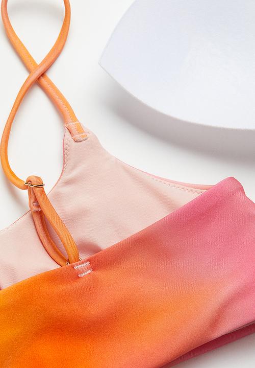 H&M - Padded bikini top - orange 