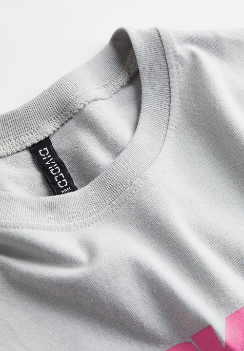 H&M - Oversized printed t-shirt - light grey babygal