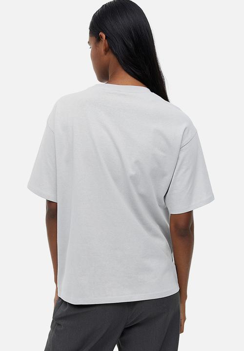 H&M - Oversized printed t-shirt - light grey babygal