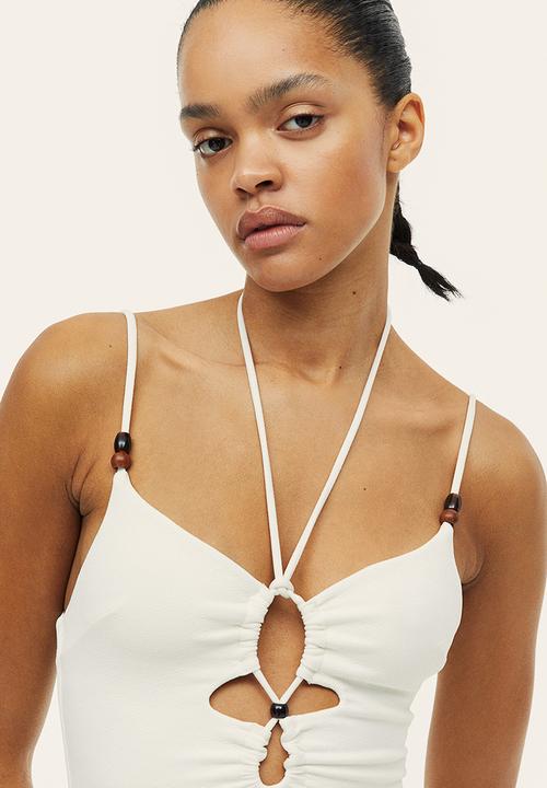 H&M - High leg swimsuit - cream 
