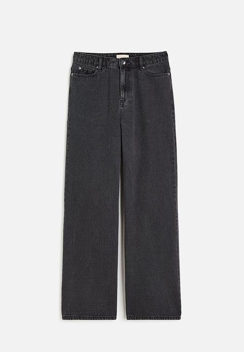 H&M - Wide denim trousers - dark grey