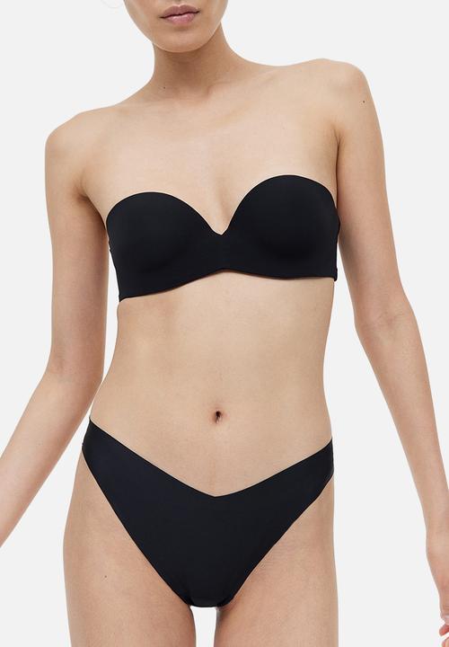 H&M - 4-Pack invisible thong briefs - black