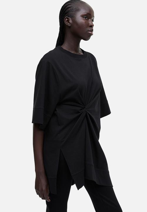 H&M - Oversized knot-detail top - black