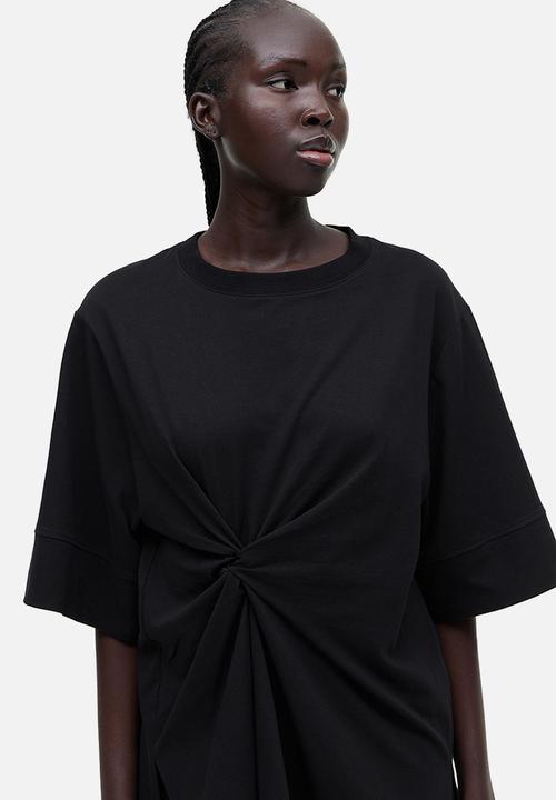 H&M - Oversized knot-detail top - black
