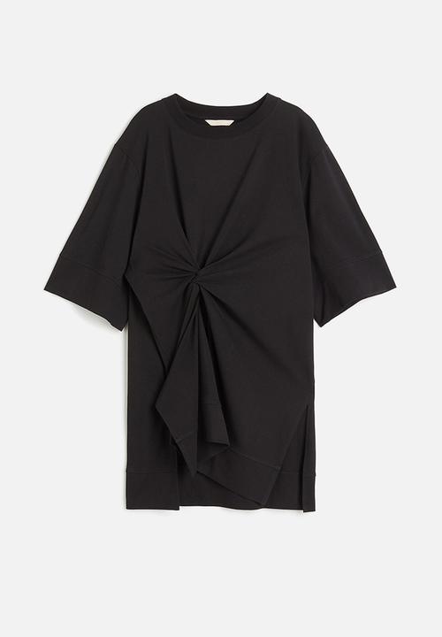 H&M - Oversized knot-detail top - black