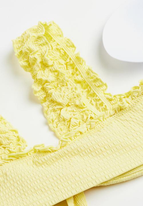 H&M - Padded bikini top - light yellow