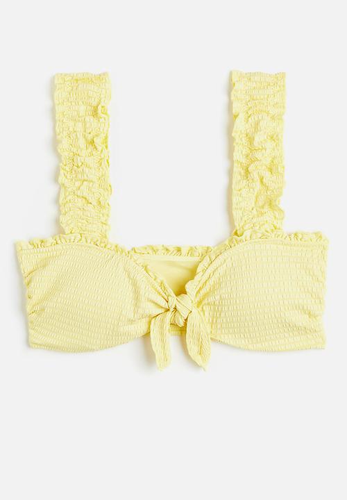H&M - Padded bikini top - light yellow