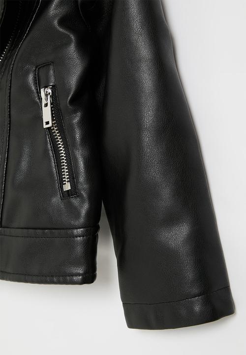 MINOTI - Pu biker jacket - black