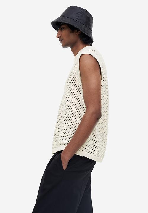 H&M - Regular fit hole-knit sweater vest - white