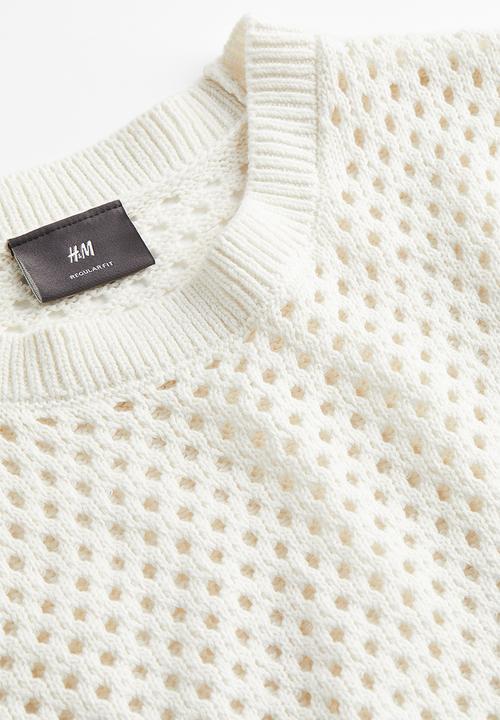 H&M - Regular fit hole-knit sweater vest - white