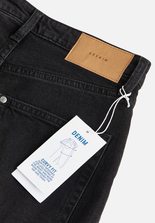 H&M - Curvy fit vintage mom ultra high jeans - black