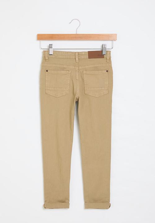 MINOTI - Boys basic twill pant - stone