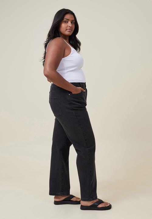 Cotton On - Plus curvy stretch straight jean - graphite black