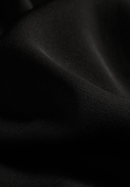 H&M - Satin wrap shirt dress - black
